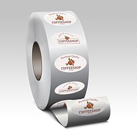 Custom-printed, wholesale oval roll labels from 麻豆社区-printing.com
